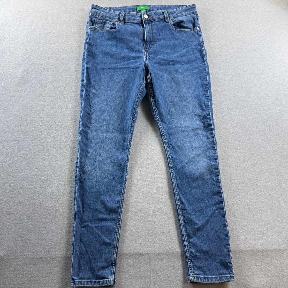 Dip Denim Jeans Womens 12 Blue Skinny Mid Rise Stretch 31x28